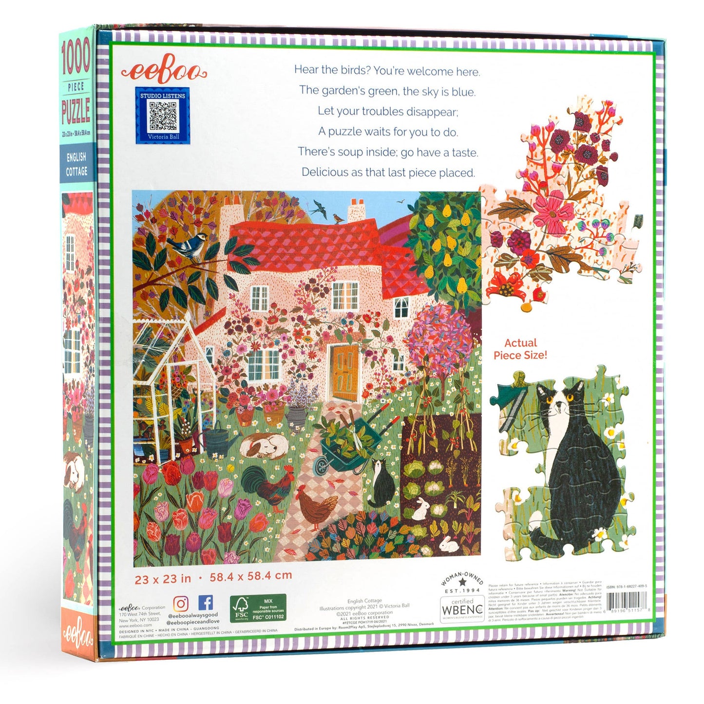 eeBoo - English Cottage 1000 Piece Puzzle