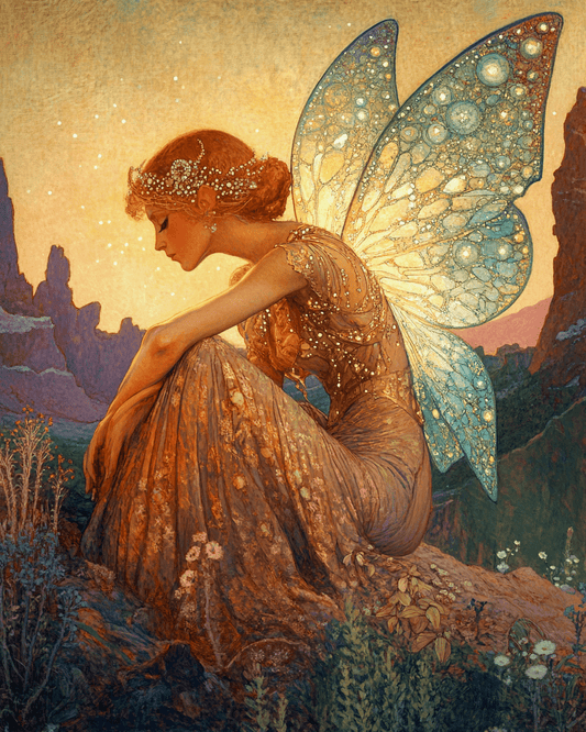 Mowbi - Fairy on a Quiet Desert Morning - American Southwest Art Prints - 8"x10" Artwork for 11"x14" Frame