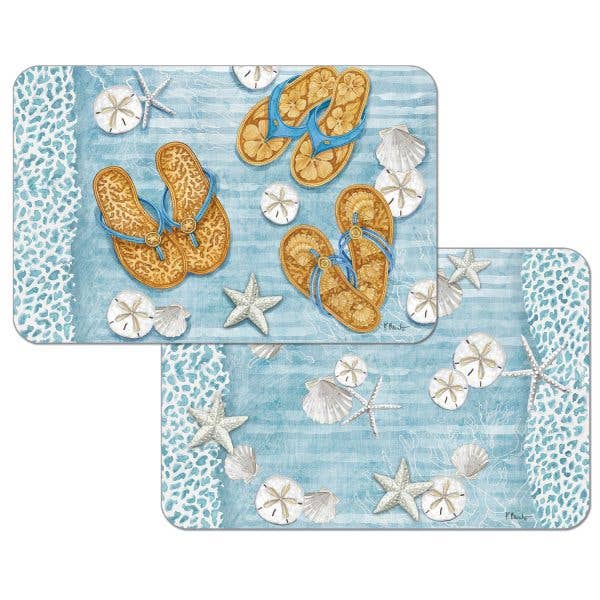 CounterArt/Highland Home/Thirstystone - Key Largo Sandals Reversible Rectangular Plastic Placemat
