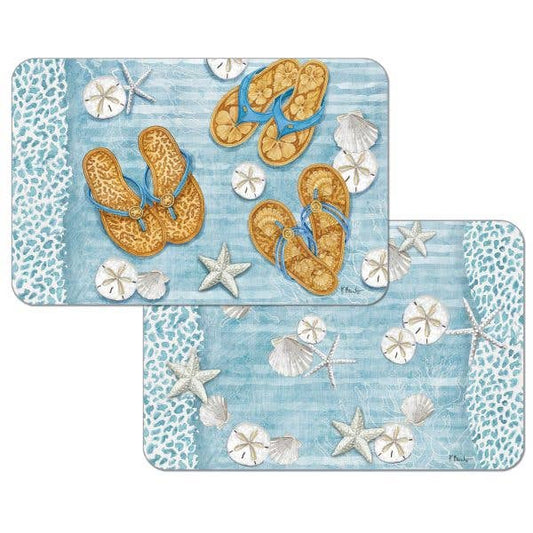 CounterArt/Highland Home/Thirstystone - Key Largo Sandals Reversible Rectangular Plastic Placemat