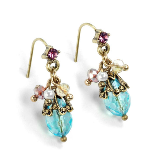 Sweet Romance Jewelry - Ocean Cluster Earrings E1355: AQ - Aqua