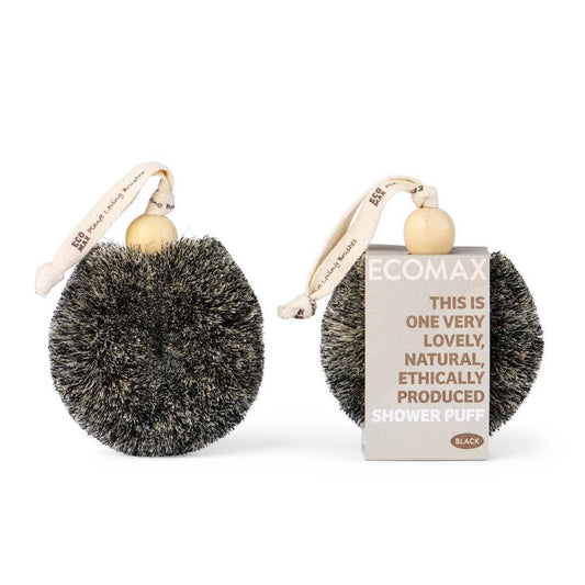 Ethical Global - Spa Shower Puff Body Brushes - Handmade - All Natural: Black