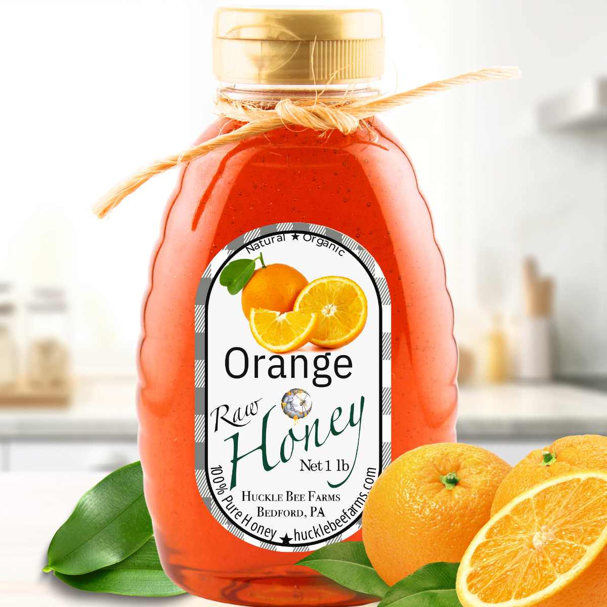 Huckle Bee Farms LLC - Orange Infused Raw Honey: 1 lb Bottle