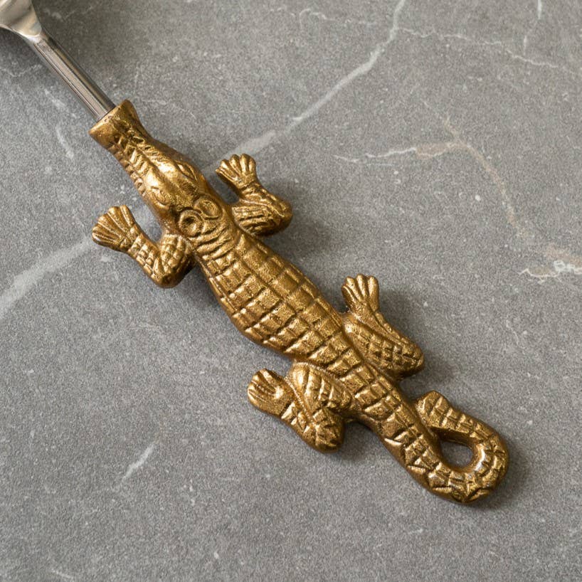 India Handicrafts Inc - Crocodile Gold Ice Scoop