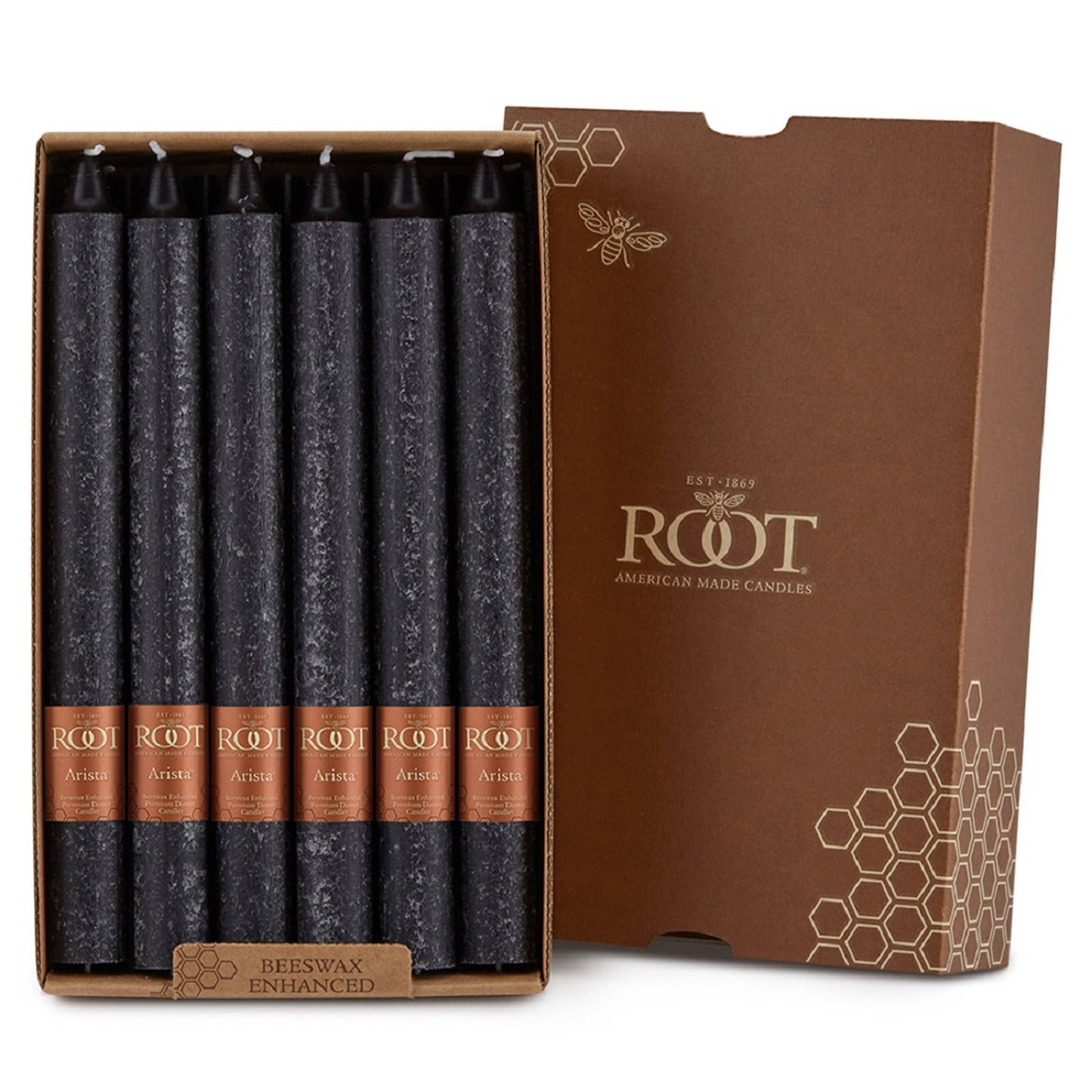 ROOT Candles - ROOT Timberline Arista Candles Box Of 12: Dark Green / 12 inch
