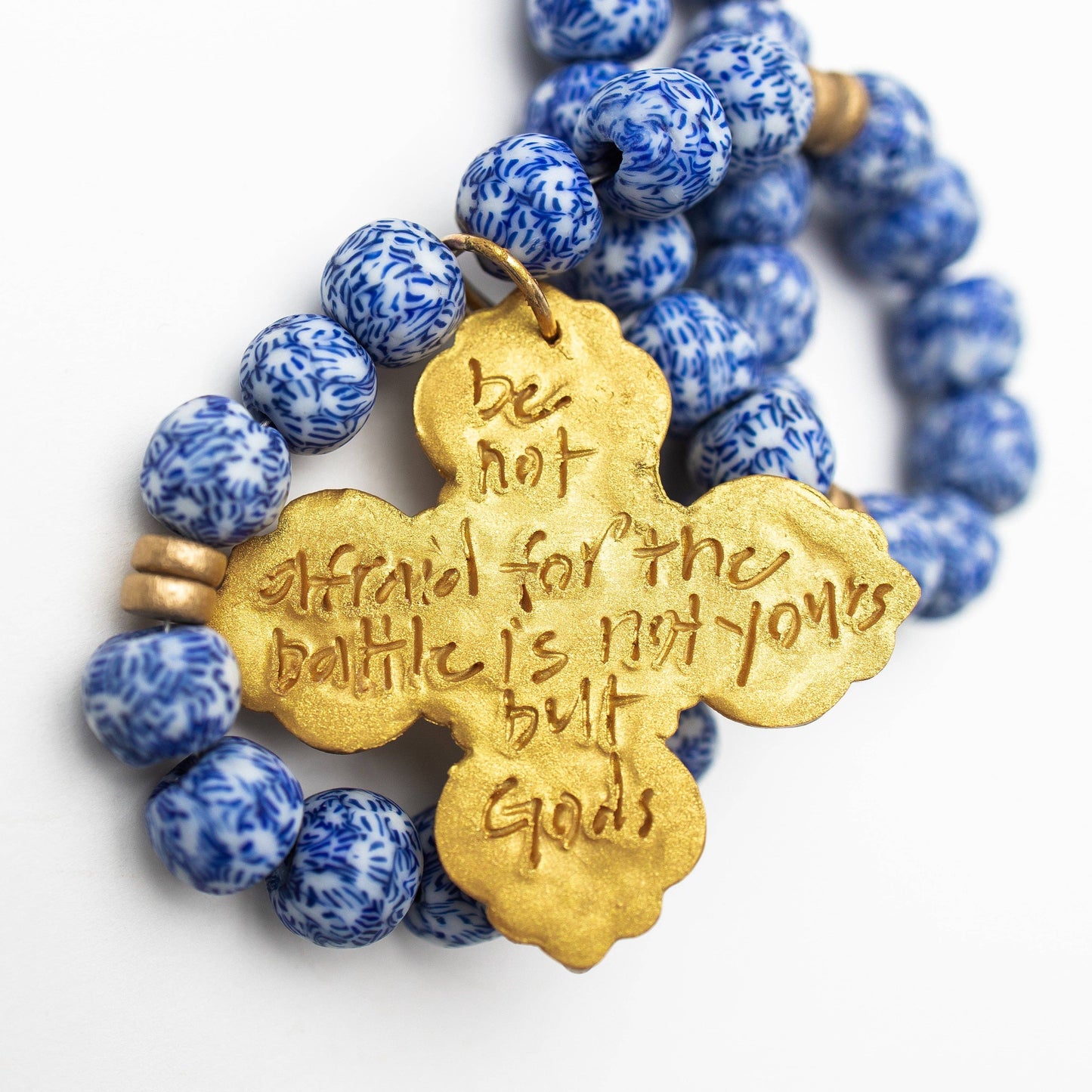 Hidden Truth Jewelry - Blue and White Glass with Andrea Cross