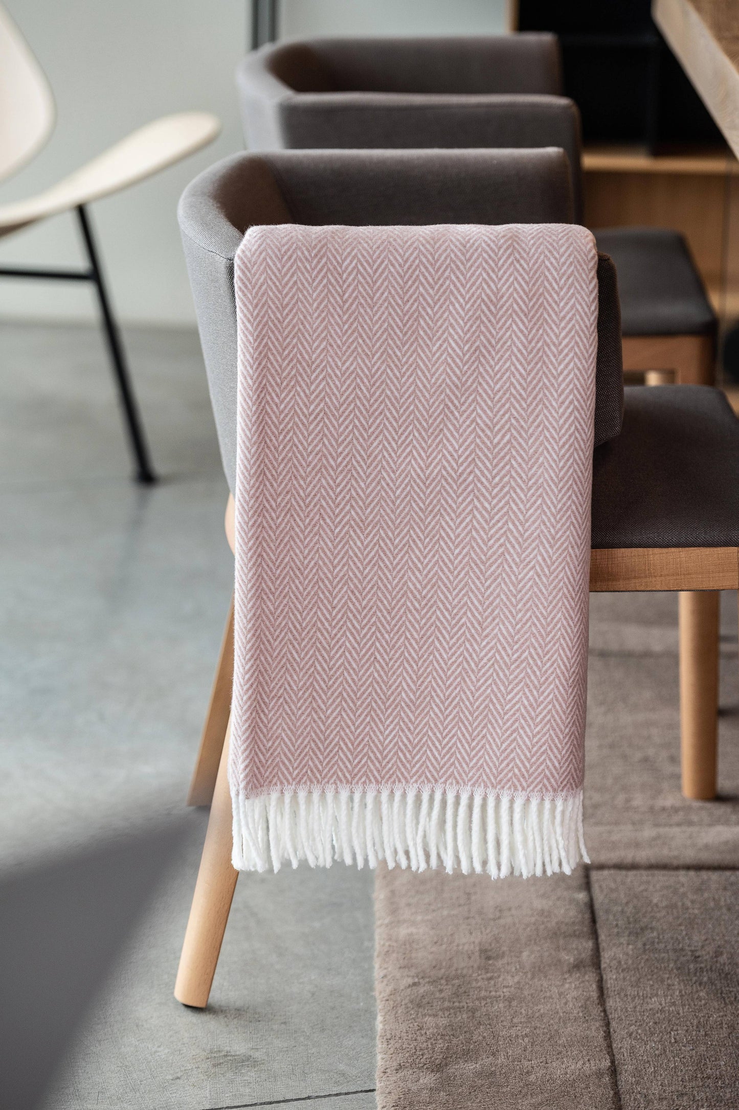 A Soft Idea - 355 - Herringbone Plush Throw: Stone