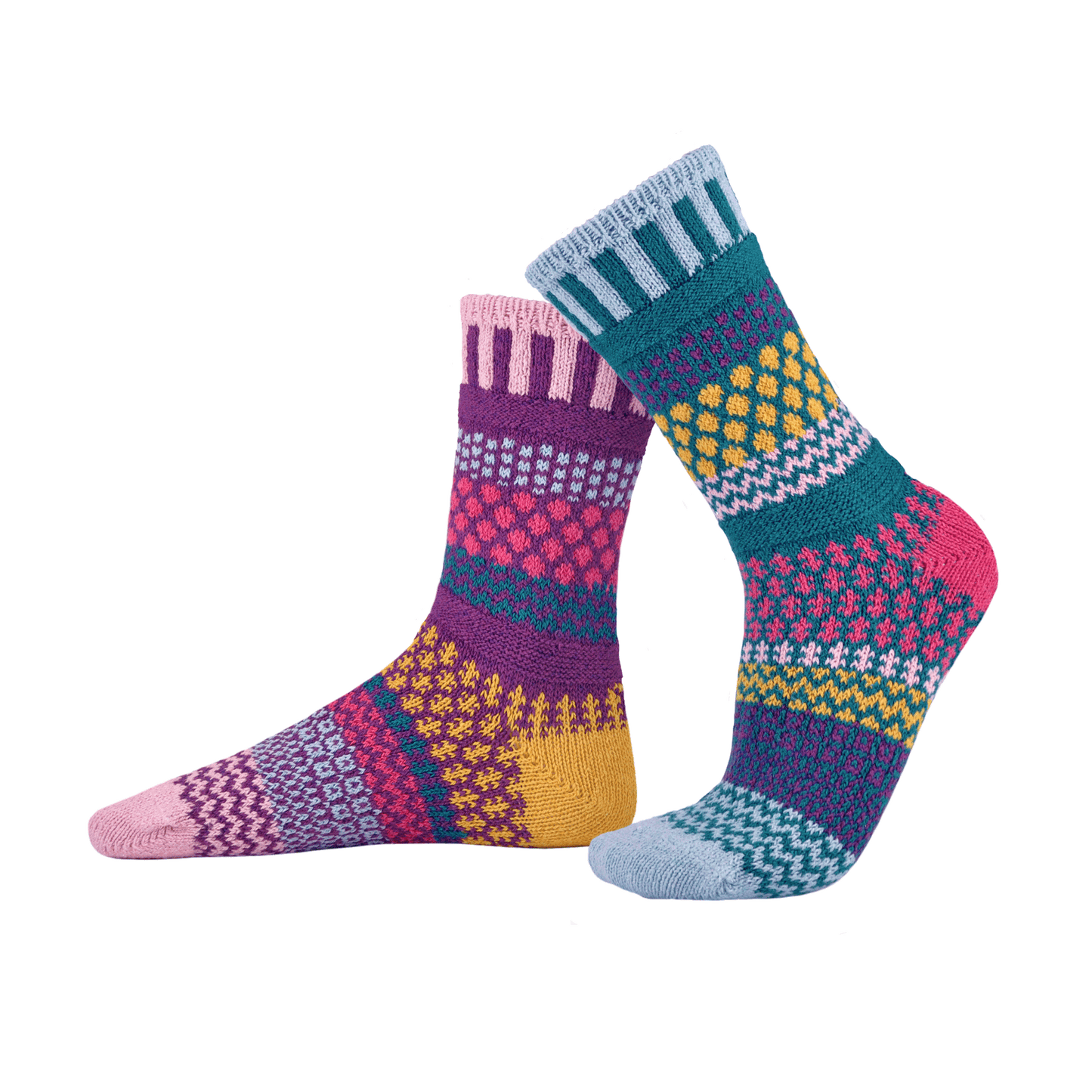 Solmate Socks - Petunia Crew Socks | Eco-Friendly & Made in the USA: Large (Women 10 - 12 / Men 9 - 11)
