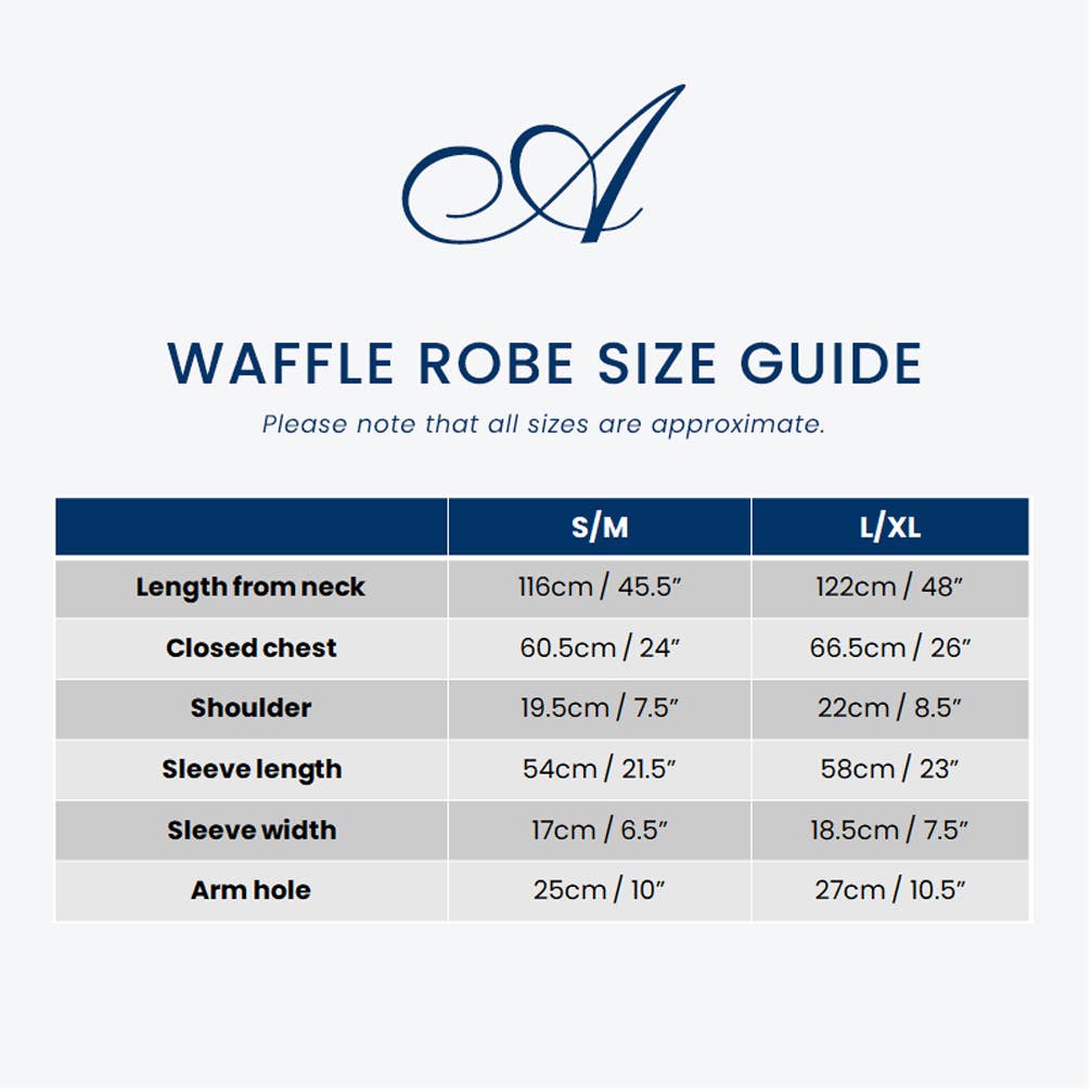 Allure Bath Fashions - Unisex Lightweight Waffle Bathrobe, Spa Dressing Gown Kimono: White / L/XL