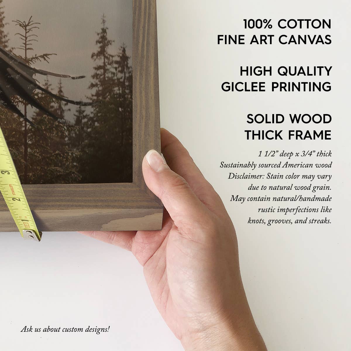 Hangout Home - Eagle Trees Double Exposure -Wood Framed Wildlife Canvas Art: 24x36" Extra Large Canvas Art with Thick Wood Frame