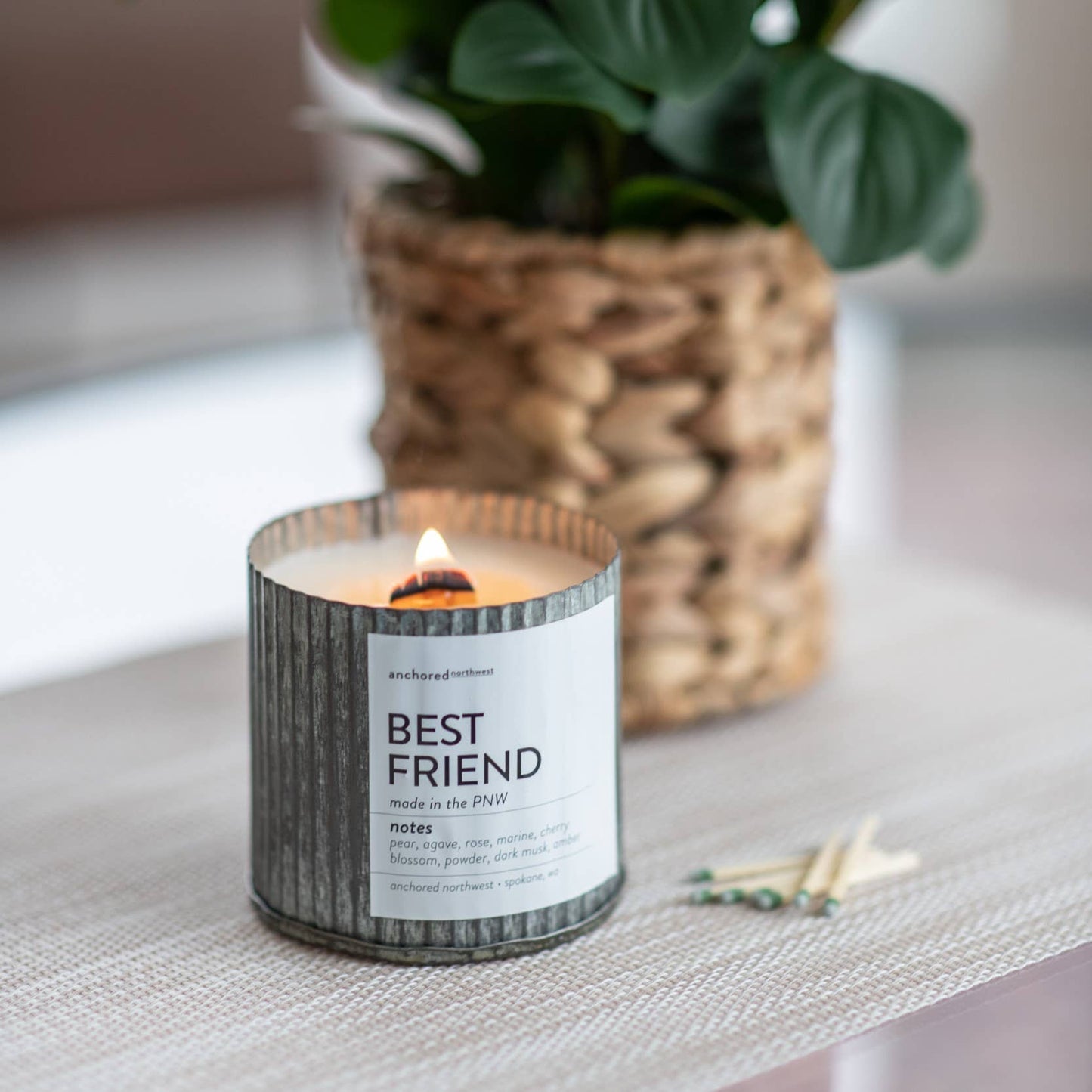 Anchored Northwest - Date Night Rustic Vintage Farmhouse Wood Wick Candle: 10oz