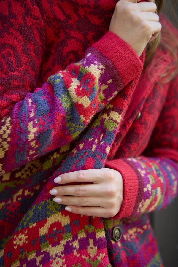 SAACHI - Fair Isle Nordic Long Cardigan