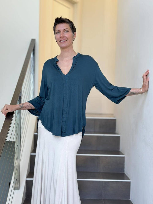 CARAUCCI - Kurta Tunic: Teal / One Size