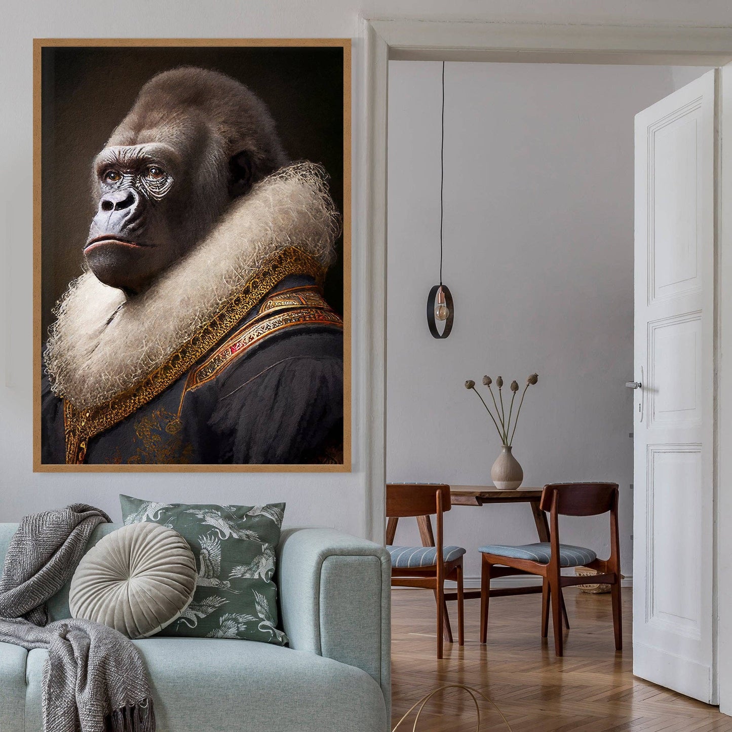 Ink & Drop - Gorilla Animal Head Print: 11 ¾ x 15 ¾ in | 30x40 cm / Matte