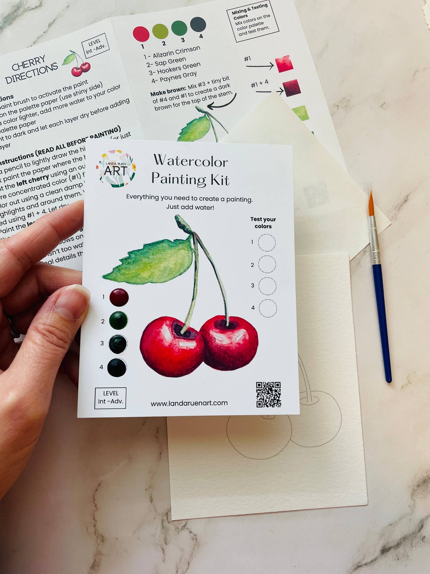 Landa Ruen Art - Cherry Watercolor Kit