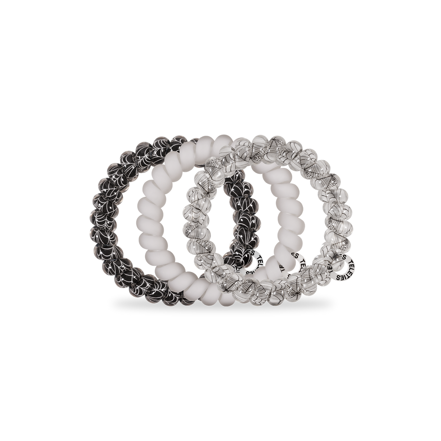TELETIES - Spiral Hair Coils | Large | Webbed Hair Ties