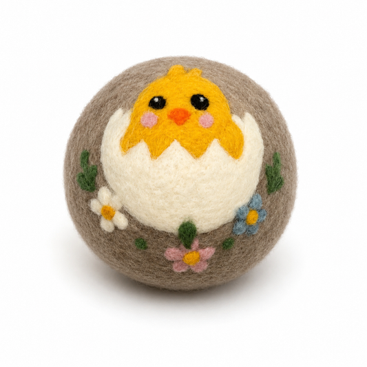 Ethical Global - Birds: Eco Wool Dryer Balls Fair Trade: Chick with Flowers