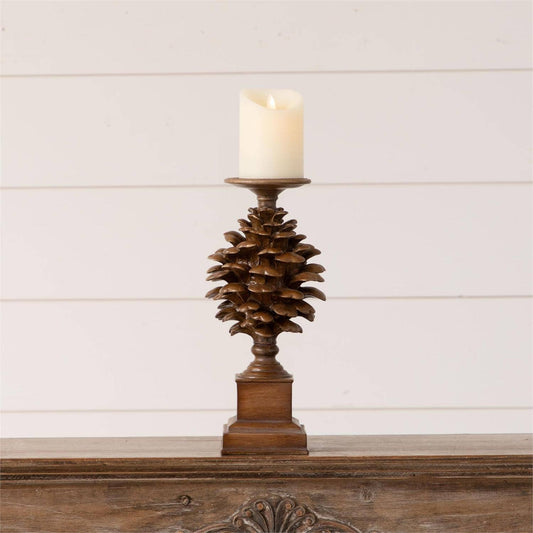 Audrey's Home & Gift - Pinecone Candle Holder, Sm (PC)