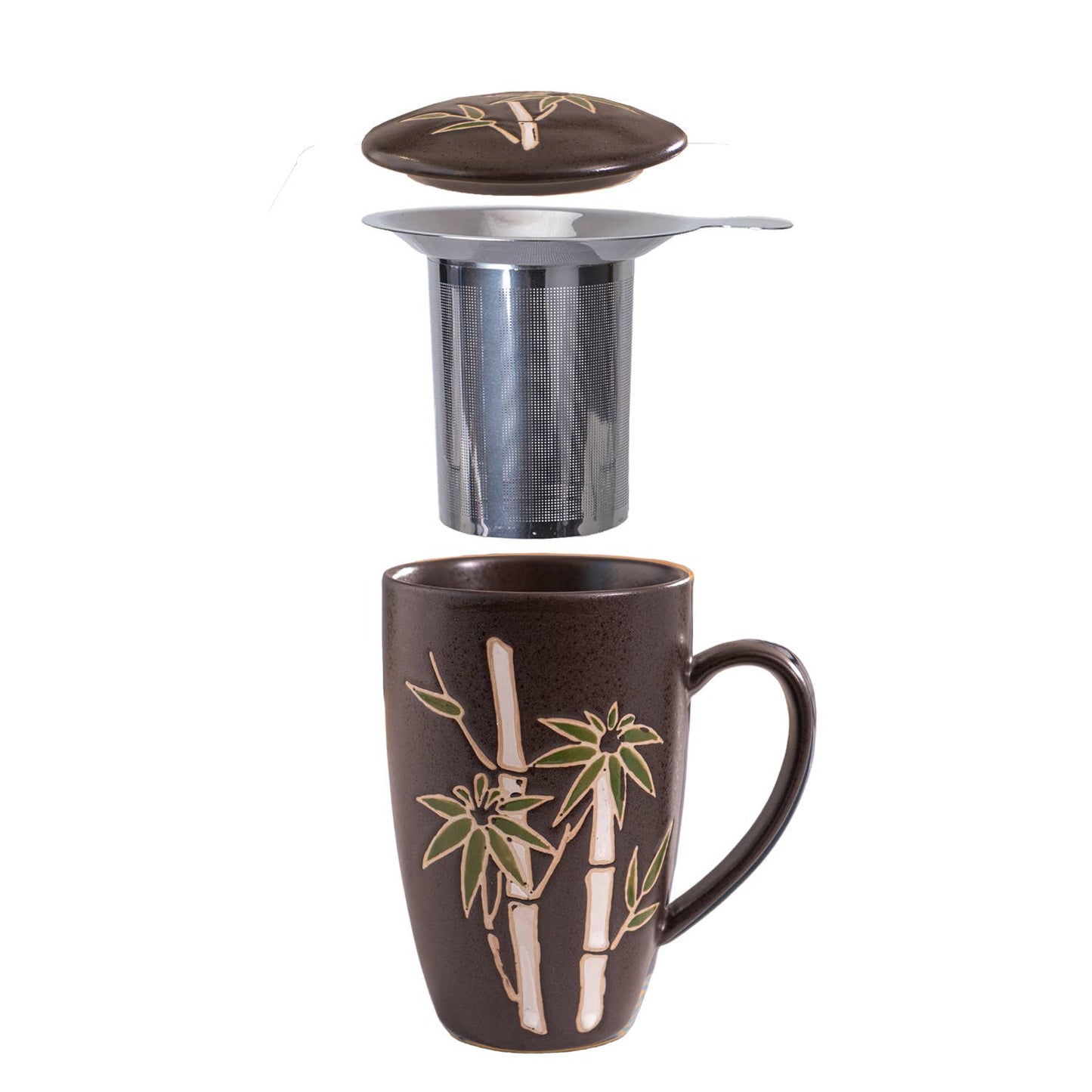 Urban Tokyo - Bamboo Design 15oz Tea Mugs with Lid and Infuser