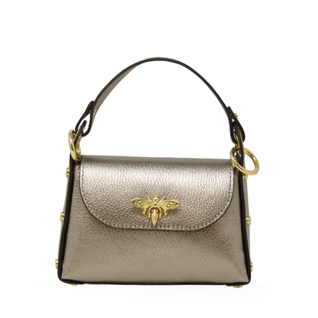 German Fuentes Handbags - GF1085 GENUINE ITALIAN LEATHER BUTTERFLY MINI BAG: CAMEL