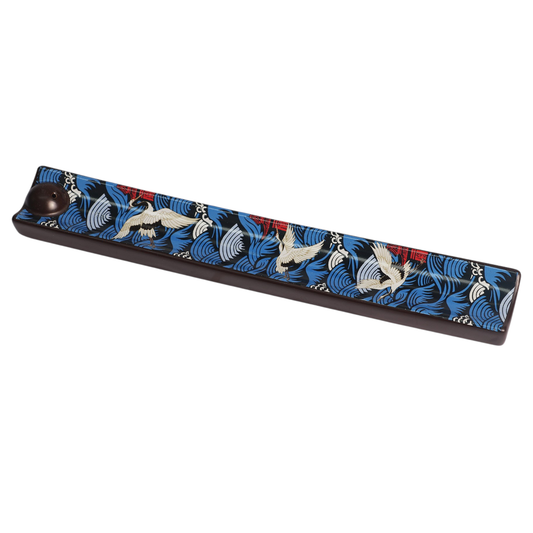 Urban Tokyo - Ceramic Incense Holder 9 inch L Japanese Crane Waves (1/36)