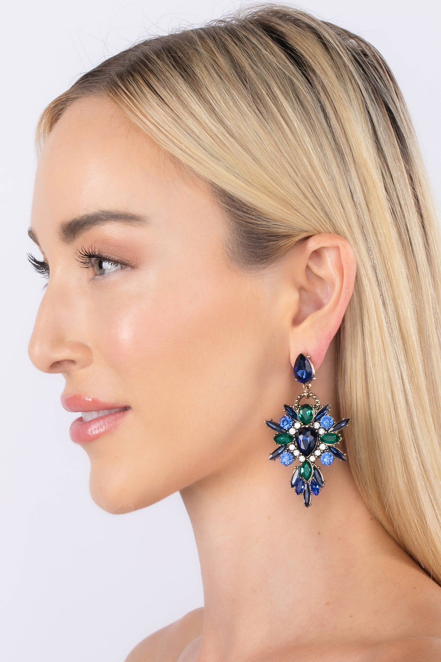 Eye Candy Los Angeles - New Gala Green Drop Earrings