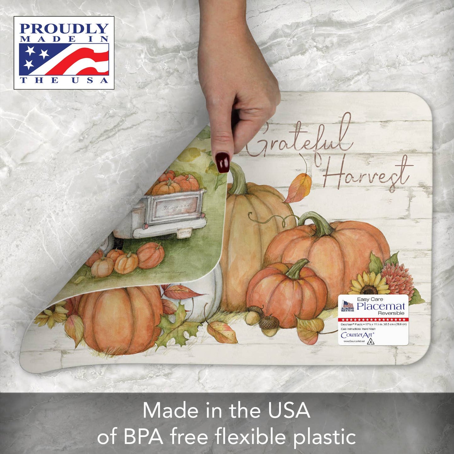 CounterArt/Highland Home/Thirstystone - Pumpkin Farm Reversible Rectangular Plastic Placemat