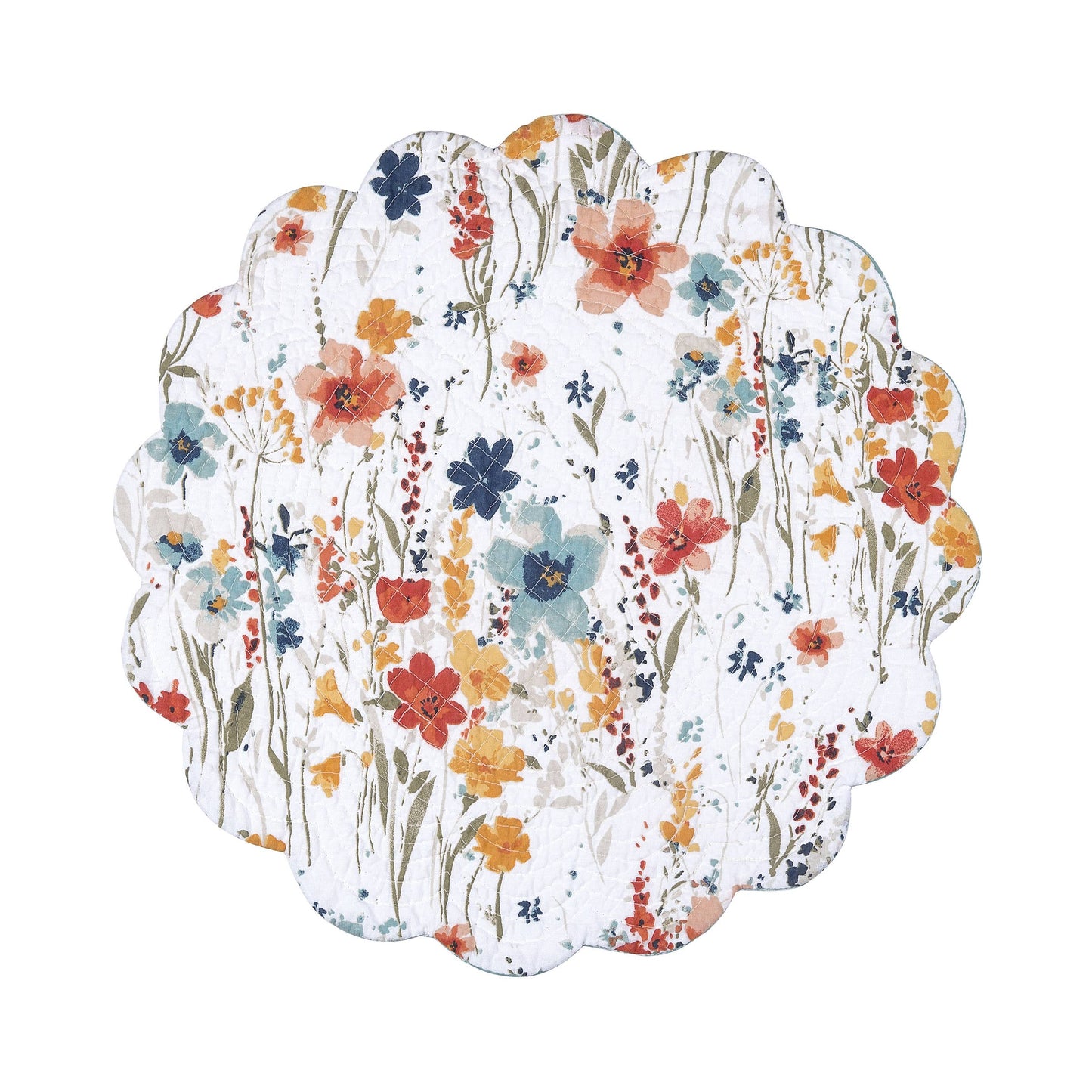 C&F Home - Sheila Watercolor Wildflower Floral Round Placemat