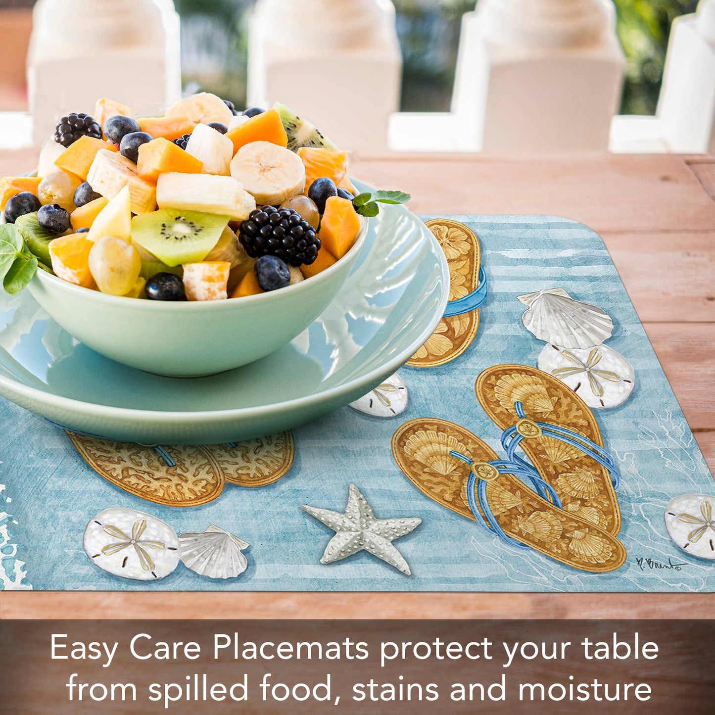 CounterArt/Highland Home/Thirstystone - Key Largo Sandals Reversible Rectangular Plastic Placemat