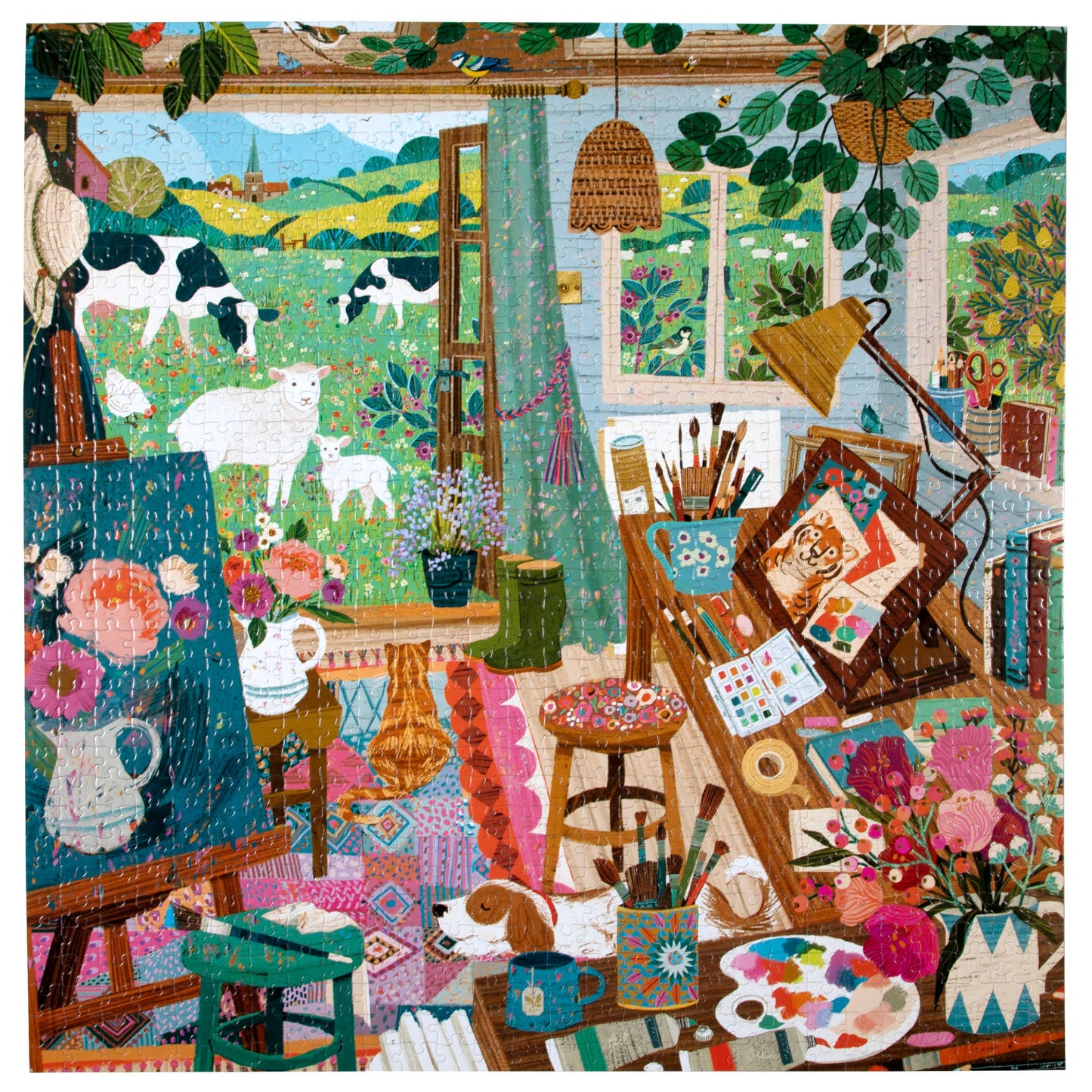eeBoo - Artist's Cottage 1000 Sq Puzzle