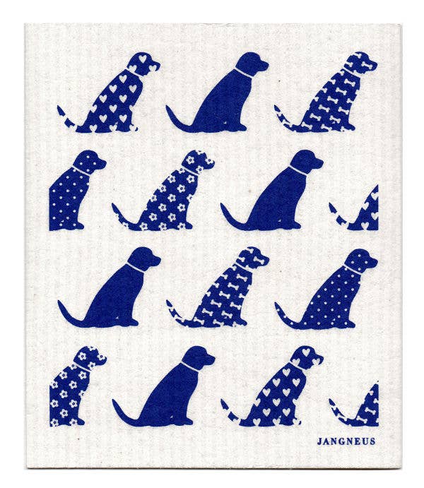 Jangneus - Swedish Dishcloth - Dogs - Blue: Blue