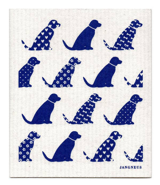 Jangneus - Swedish Dishcloth - Dogs - Blue: Blue