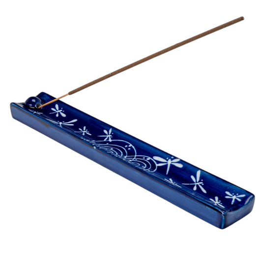 Urban Tokyo - Handpainted Ceramic Incense Holder 9 inch L Dragonfly Tombo (1/72)