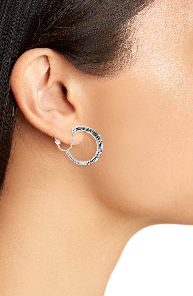KARINE SULTAN - Overlap hoop clip on earring: Gold