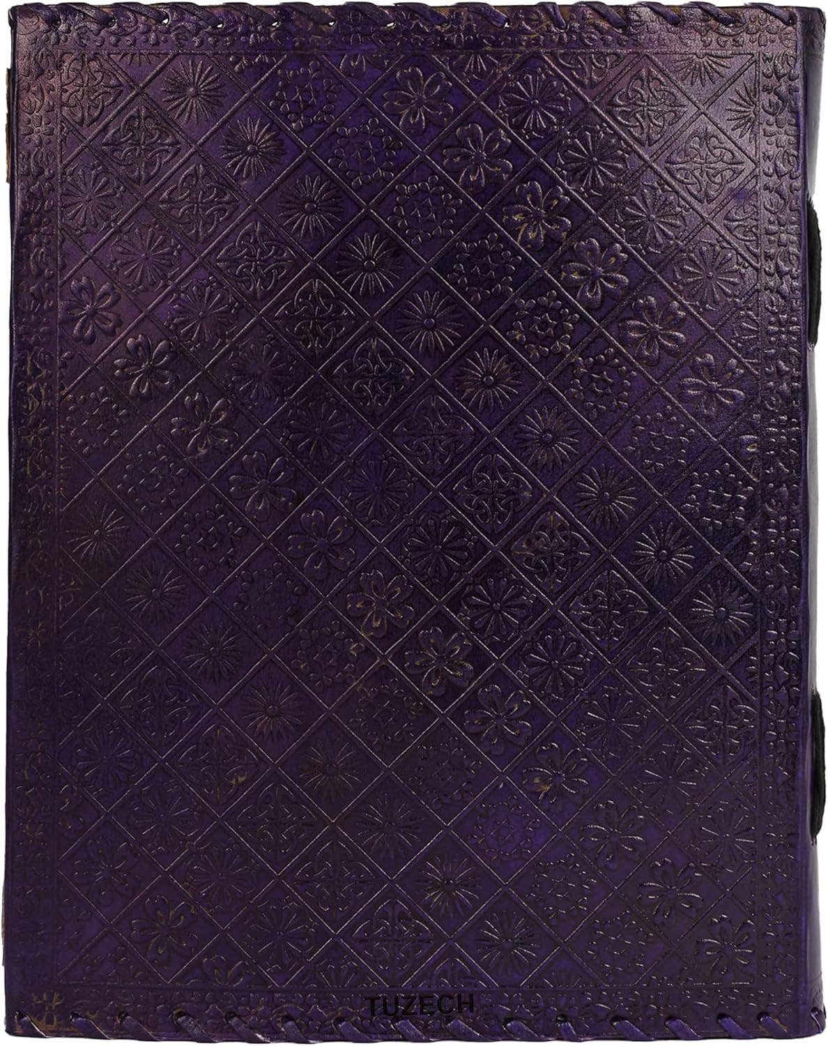 Immart Global LLC - Seven Chakra Leather Journal – Handmade Embossed Diary 13": Sky Blue / Unlined