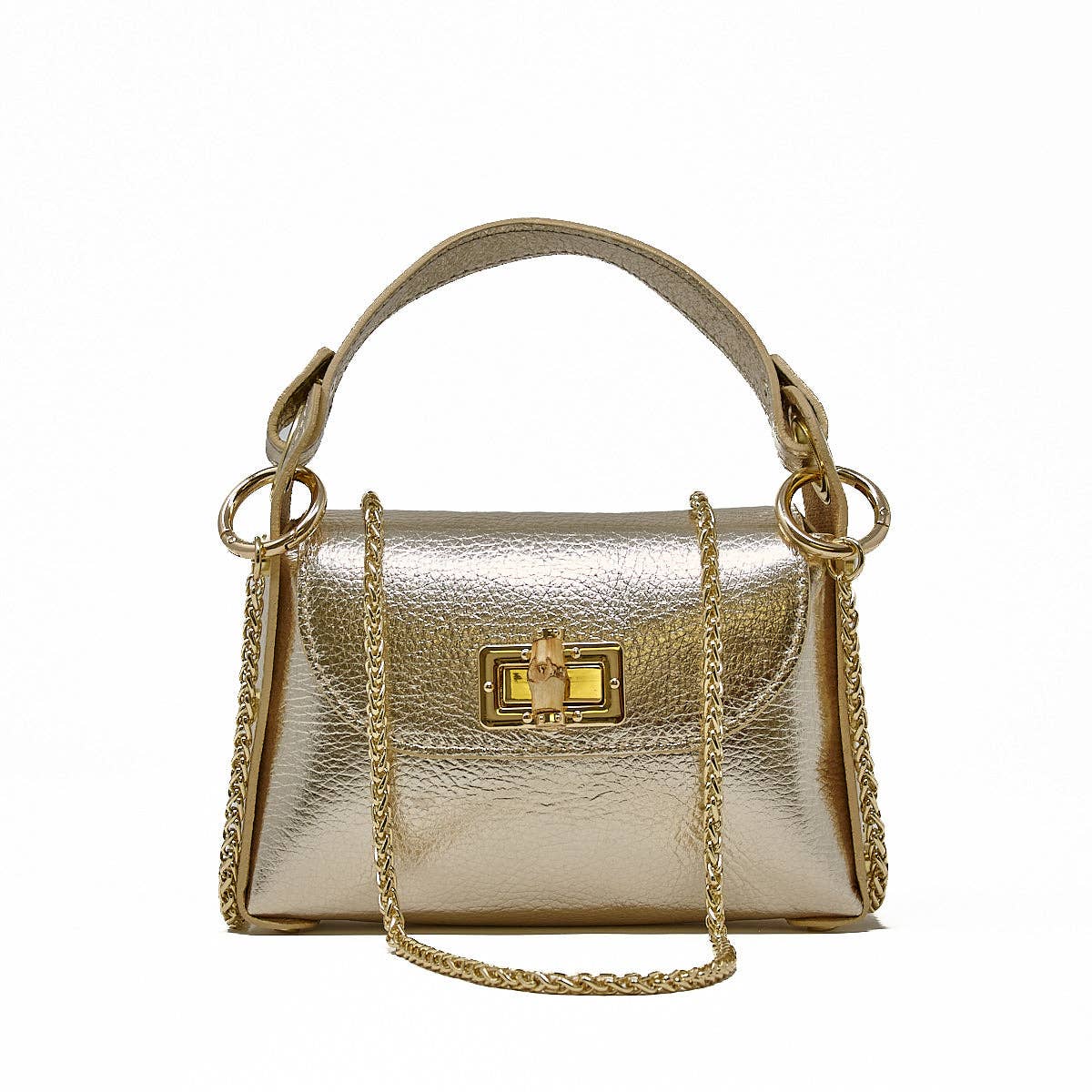 German Fuentes Handbags - GF1075 GENUINE ITALIAN LEATHER BAMBOO
