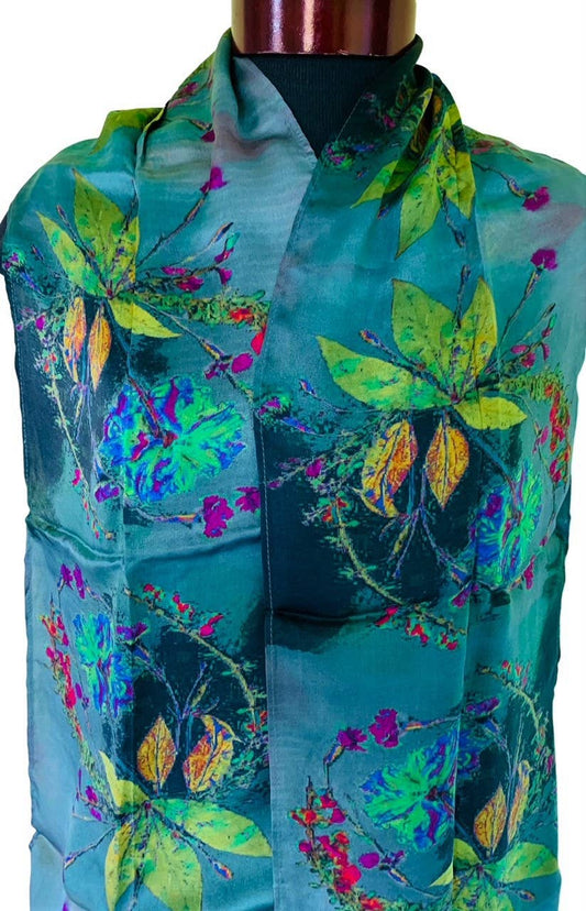 NINA J - Botanical Jewels Silk Scarf