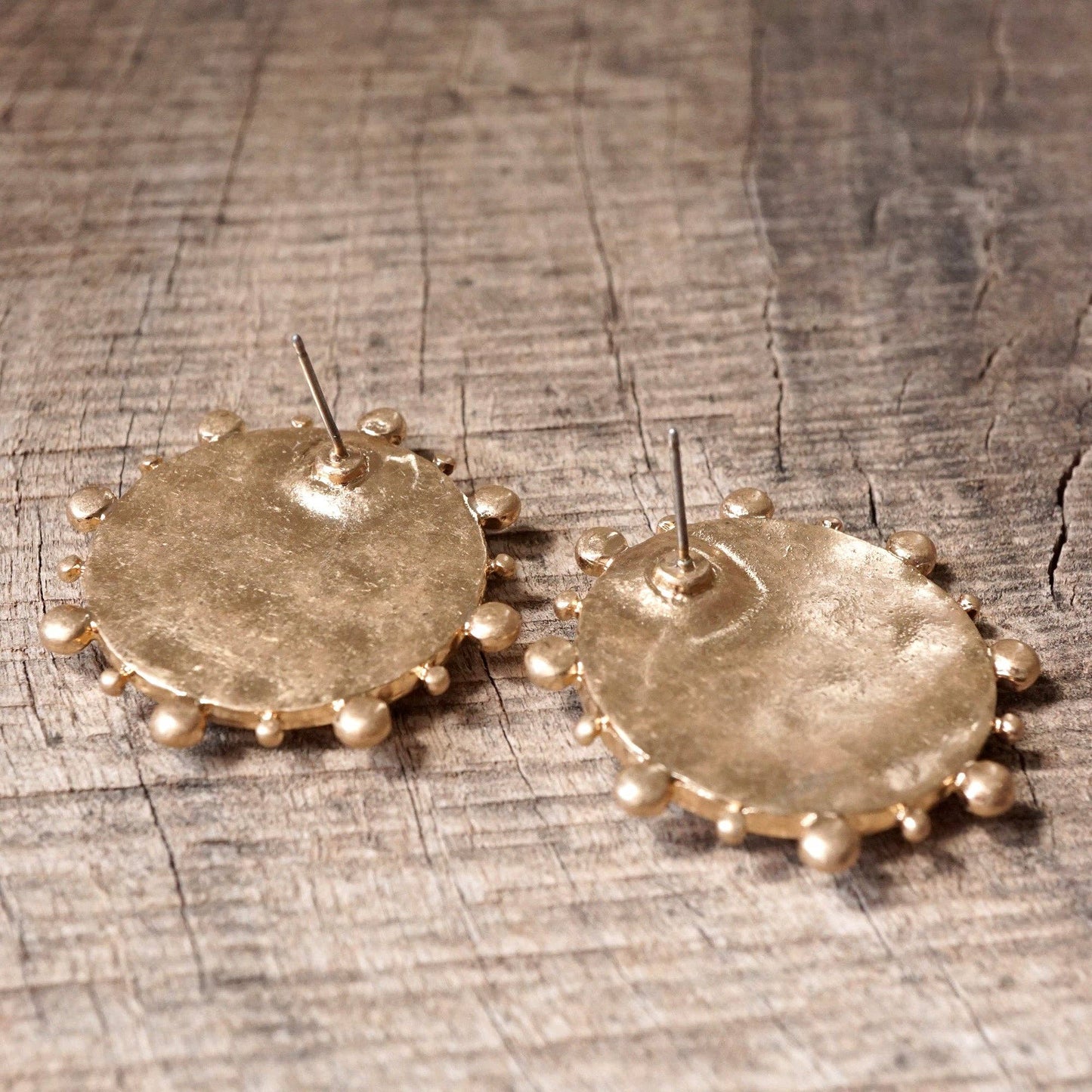 PennyLine inc - Boho Coin Statement Stud Earrings – Gold and Silver Tone