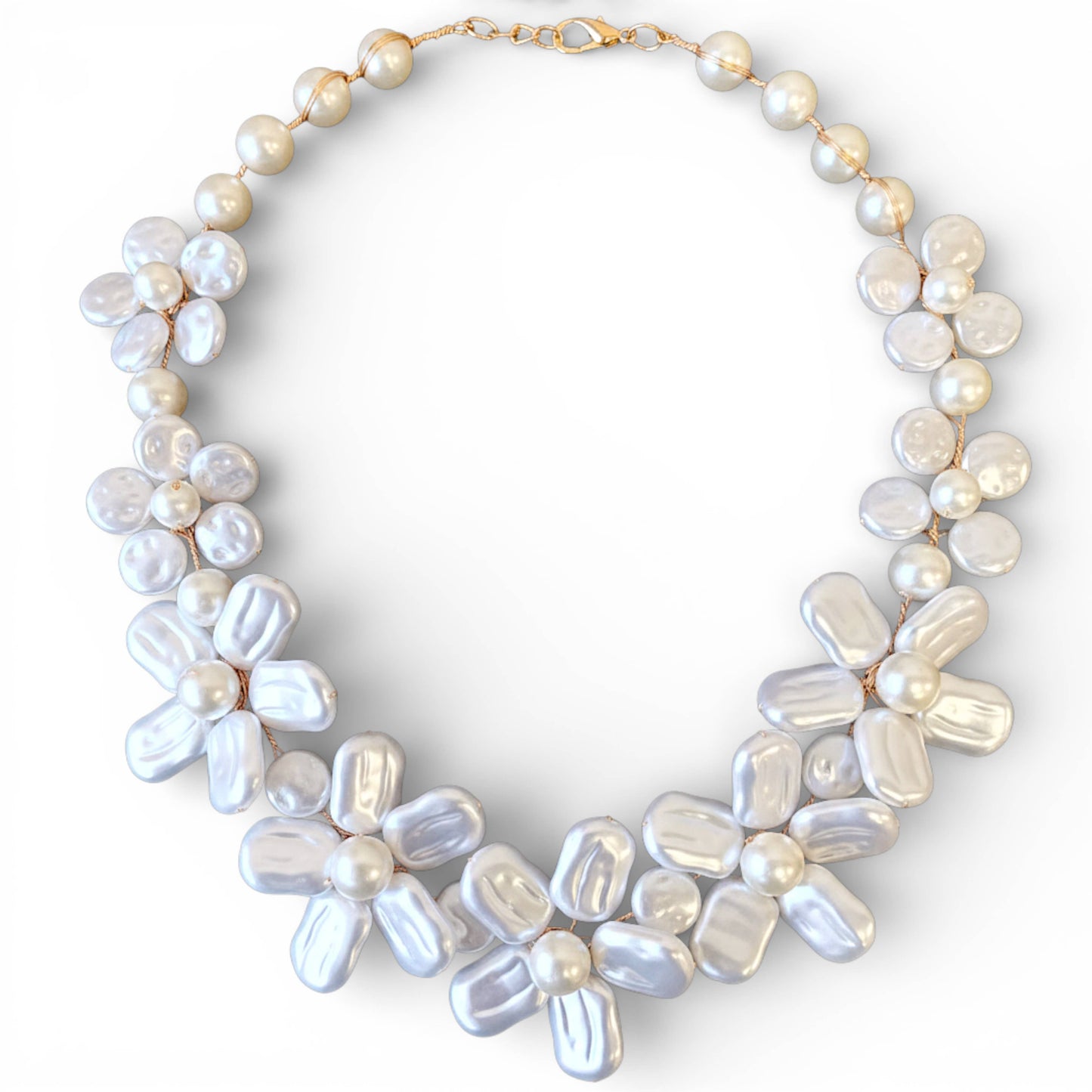 Bijoux Envie Statement Jewelry - Coastal Pearl Flower Necklace | Fall Statement Jewelry