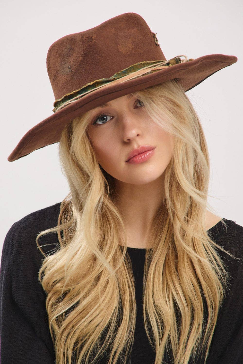 MiMi Wholesale - MH0245 Belle Heritage Worn Shapable Cowboy/Fedora Hat