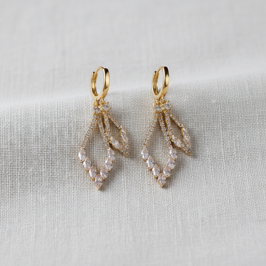 camilla dovey - Dual Layer Geometric Rhinestone Drop Earrings