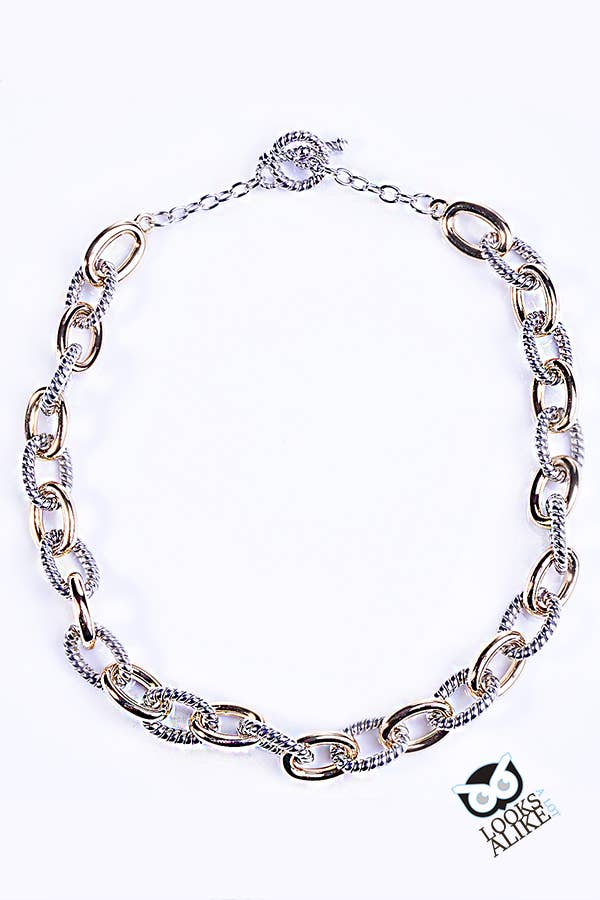 My Best Kept Jewelry - Two Tone Link Toggle Necklace