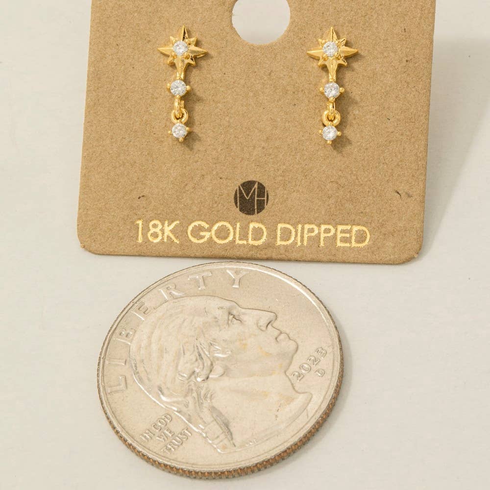 The Looks by Fame Accessories - Mini Star Layered Drop Earrings: S