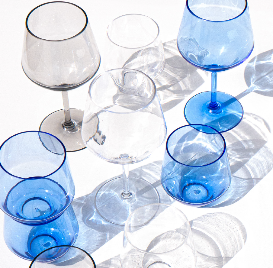 TarHong - Angle Goblet Collection, Acrylic, 23 oz: Blue