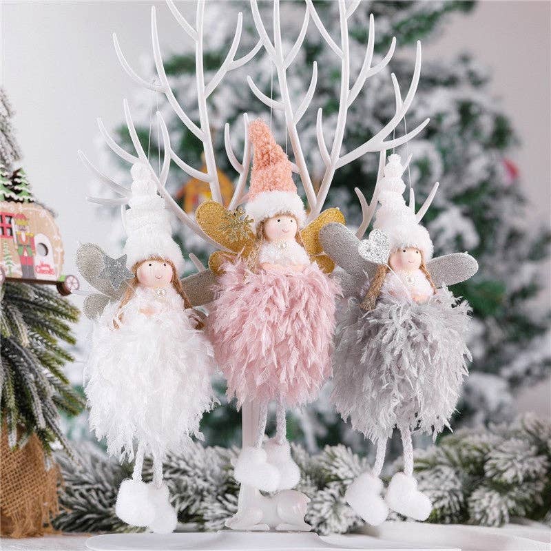ShieldChic - Cute Feather Angel Christmas Decoration: PINK