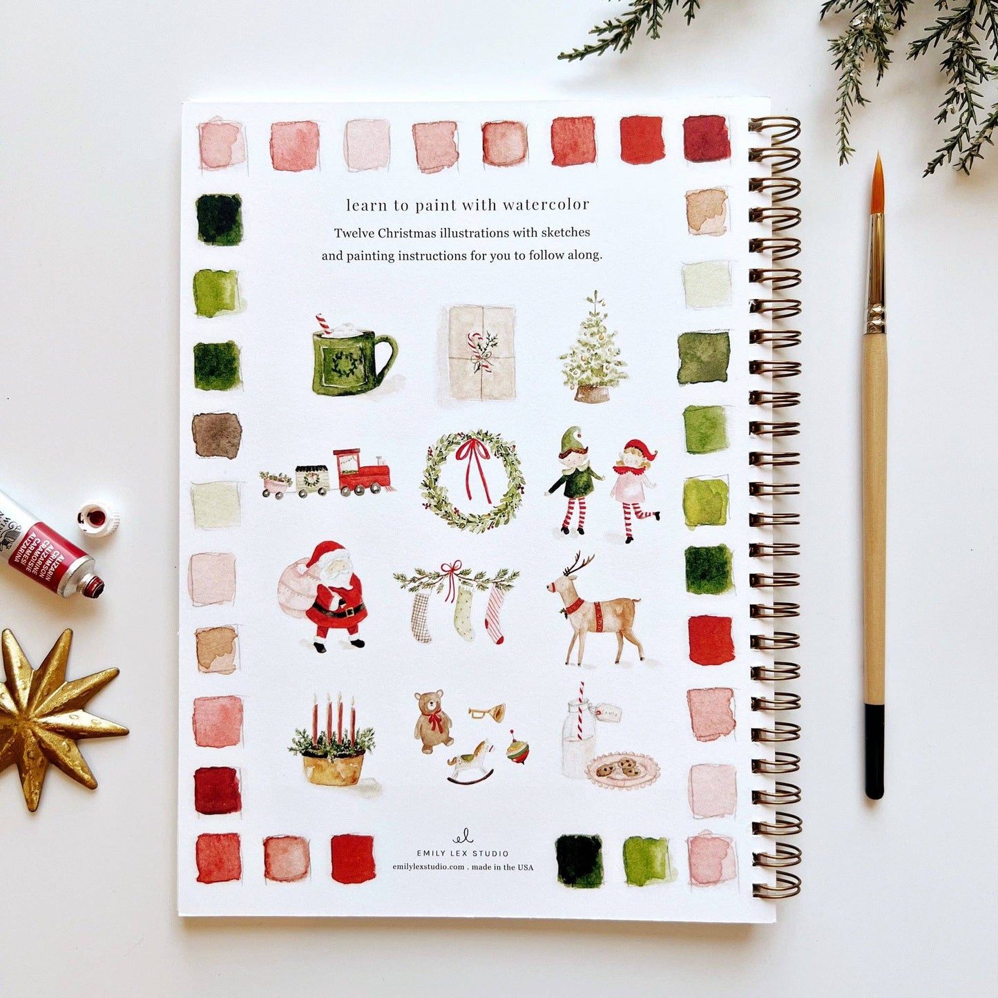 emily lex studio - Christmas watercolor workbook presale
