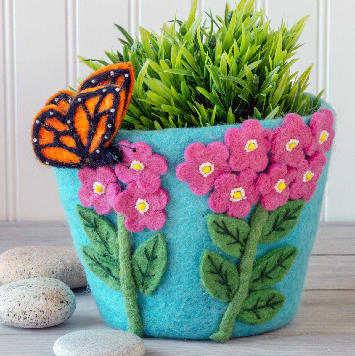 dZi Handmade - Monarch Bouquet Felt Pot