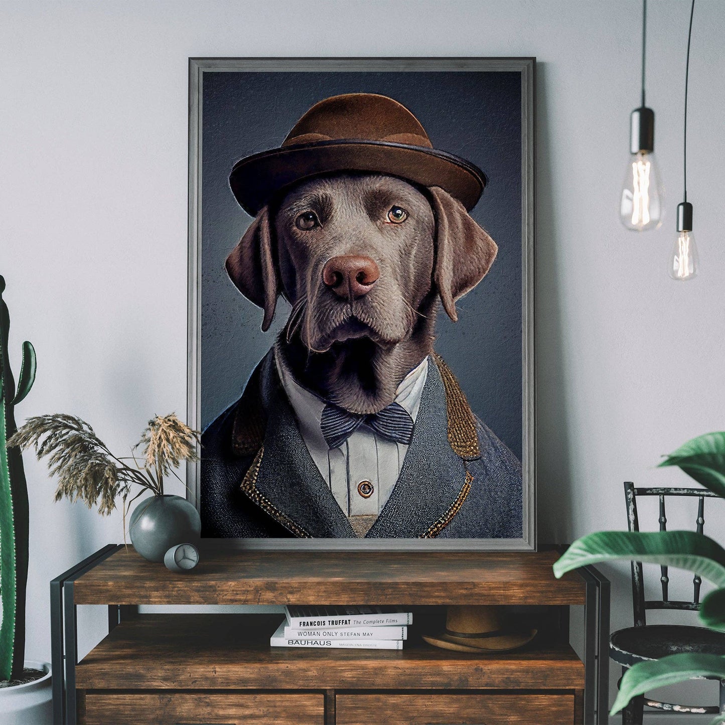 Ink & Drop - Black Labrador Animal Head Print: 11 ¾ x 15 ¾ in | 30x40 cm / Matte