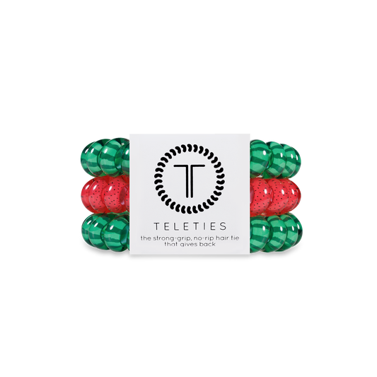 TELETIES - Spiral Hair Coils | Large | Slice of Summer Hair Ties
