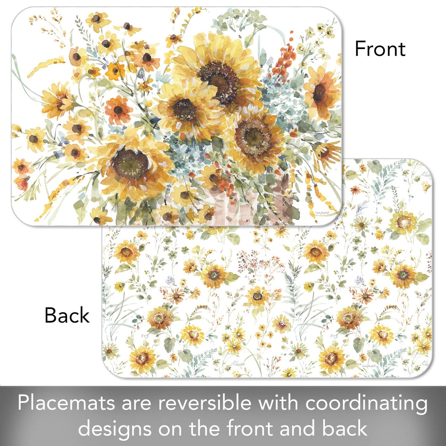 CounterArt/Highland Home/Thirstystone - Sunflowers Forever Reversible Rectangular Plastic Placemat